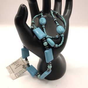 2 Chic Turquoise Beaded Bracelets